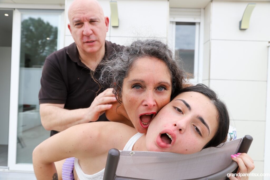 Grandma group sex